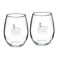 Mount St. Mary's Mountaineers 21oz. 2-Piece Stemless Wine Glass Set