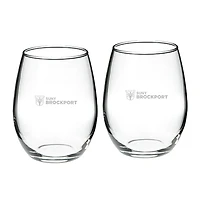 SUNY Brockport Golden Eagles 21oz. 2-Piece Stemless Wine Glass Set