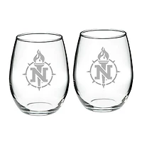 Northern Michigan Wildcats 21oz. 2-Piece Stemless Wine Glass Set