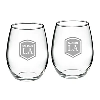 Cal State L.A. Golden Eagles 21oz. 2-Piece Stemless Wine Glass Set