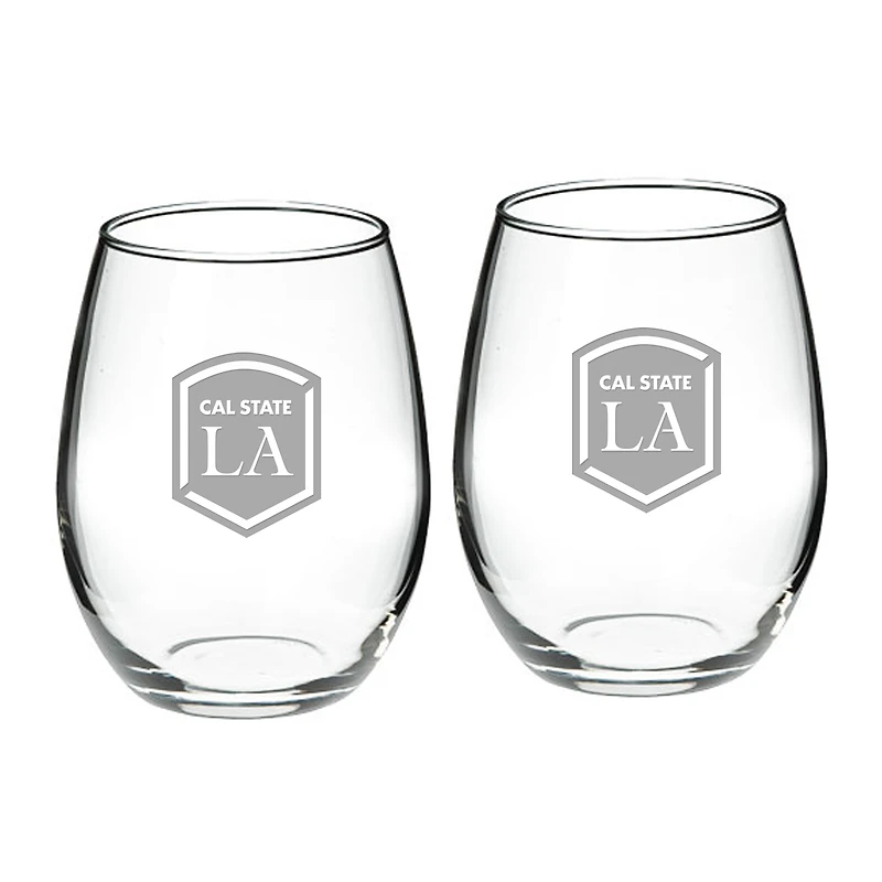Cal State L.A. Golden Eagles 21oz. 2-Piece Stemless Wine Glass Set