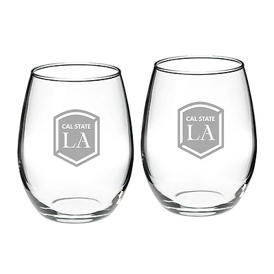 Cal State L.A. Golden Eagles 21oz. 2-Piece Stemless Wine Glass Set