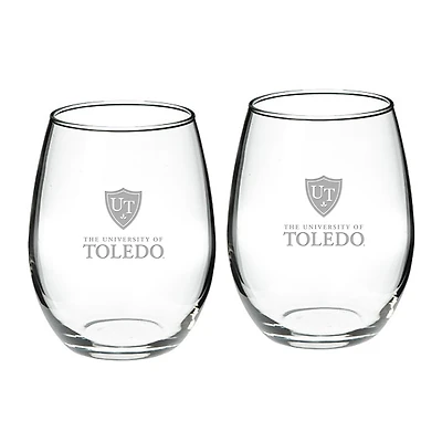 Toledo Rockets 21oz. 2-Piece Stemless Wine Glass Set