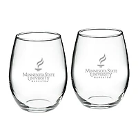 Minnesota State Mavericks 21oz. 2-Piece Stemless Wine Glass Set