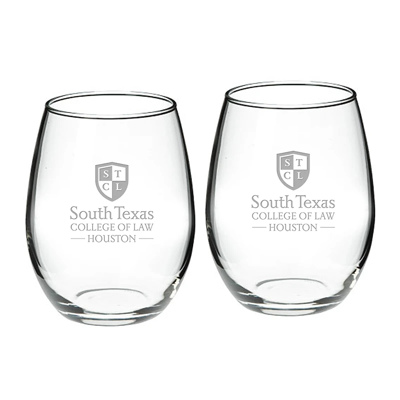 South Texas College of Law 21oz. 2-Piece Stemless Wine Glass Set