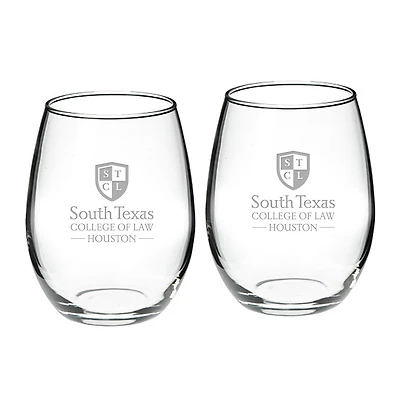 South Texas College of Law 21oz. 2-Piece Stemless Wine Glass Set
