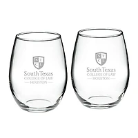 South Texas College of Law 21oz. 2-Piece Stemless Wine Glass Set