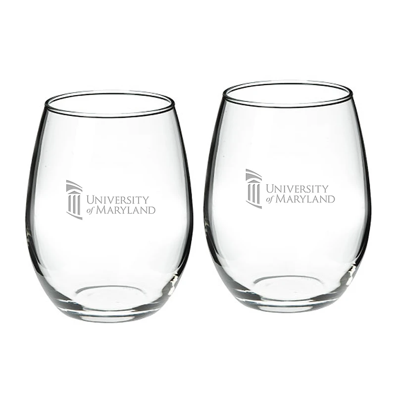 University of Maryland Baltimore 21oz. 2-Piece Stemless Wine Glass Set