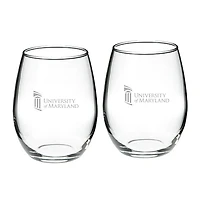 University of Maryland Baltimore 21oz. 2-Piece Stemless Wine Glass Set