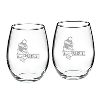 Youngstown State Penguins 21oz. 2-Piece Stemless Wine Glass Set
