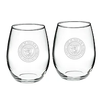 Wittenberg University Tigers Logo 21oz. 2-Piece Stemless Wine Glass Set