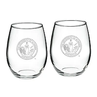 UAH Chargers 21oz. 2-Piece Stemless Wine Glass Set