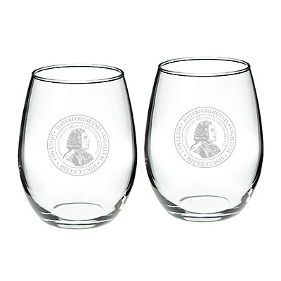 Haverford College 21oz. 2-Piece Stemless Wine Glass Set