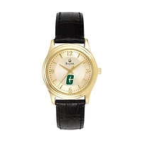 Women's Bulova Gold/Black Charlotte 49ers Stainless Steel Watch with Leather Band