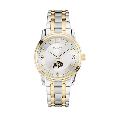 Bulova Silver/Gold Colorado Buffaloes Classic Two-Tone Round Watch