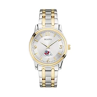 Bulova Silver/Gold Fresno State Bulldogs Classic Two-Tone Round Watch