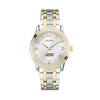 Bulova Silver/Gold James Madison Dukes Classic Two-Tone Round Watch