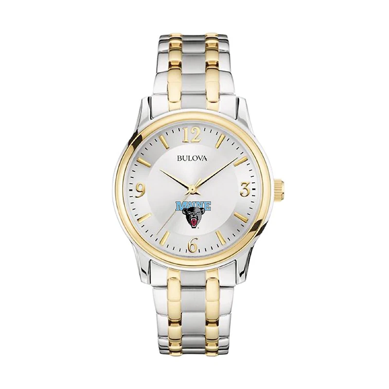 Bulova Silver/Gold Maine Black Bears Classic Two-Tone Round Watch
