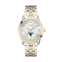 Bulova Silver/Gold Maine Black Bears Classic Two-Tone Round Watch