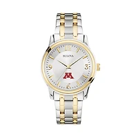 Bulova Silver/Gold Minnesota Golden Gophers Classic Two-Tone Round Watch