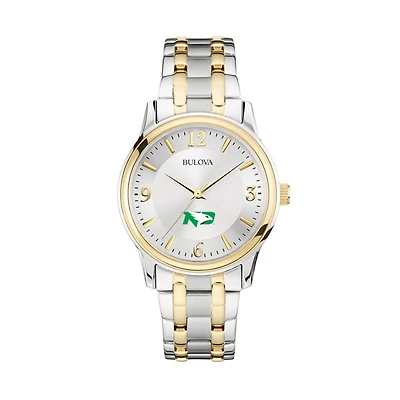 Bulova Silver/Gold North Dakota Classic Two-Tone Round Watch