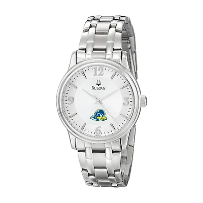 Men's Bulova  Silver Delaware Fightin' Blue Hens