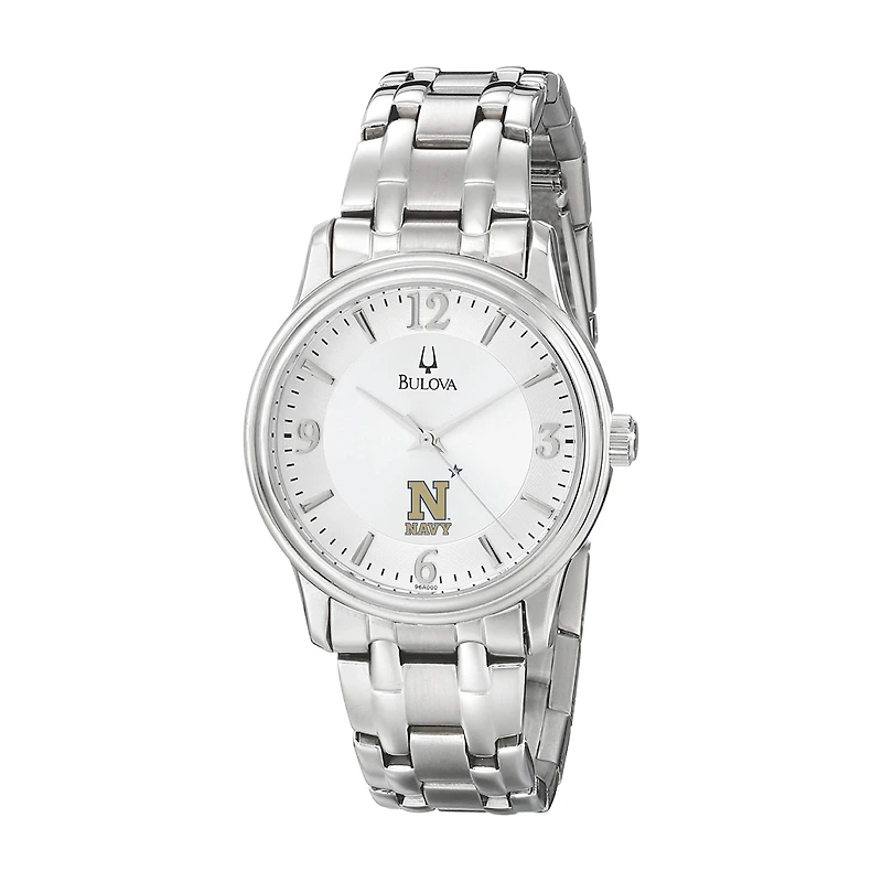 Men's Bulova  Silver Navy Midshipmen