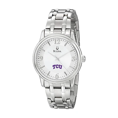 Men's Bulova  Silver TCU Horned Frogs