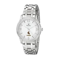 Men's Bulova  Silver Wyoming Cowboys