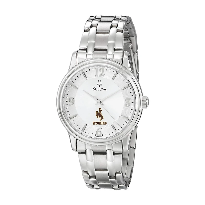 Men's Bulova Silver Wyoming Cowboys