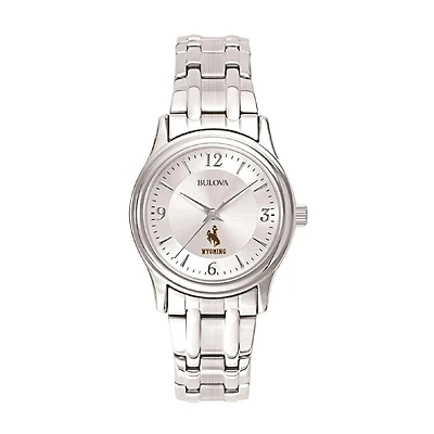 Women's Silver Wyoming Cowboys Stainless Steel Quartz Watch