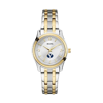 Women's Bulova Silver/Gold BYU Cougars Classic Two-Tone Round Watch