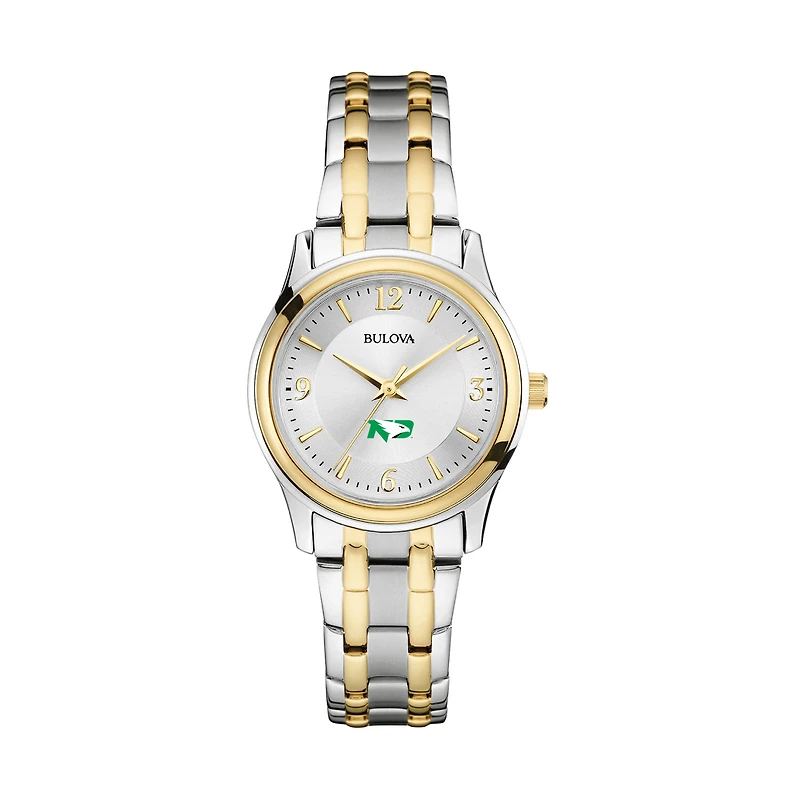 Women's Bulova Silver/Gold North Dakota Classic Two-Tone Round Watch