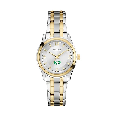 Women's Bulova Silver/Gold North Dakota Classic Two-Tone Round Watch
