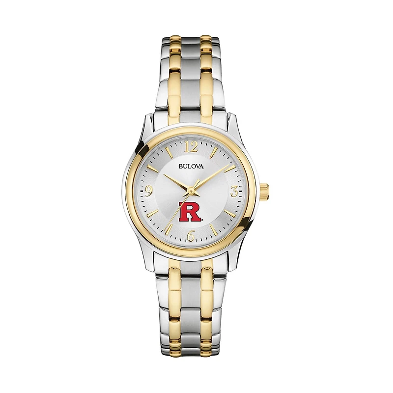 Women's Bulova Silver/Gold Rutgers Scarlet Knights Classic Two-Tone Round Watch