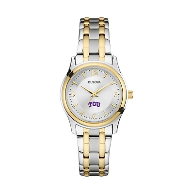 Women's Bulova Silver/Gold TCU Horned Frogs Classic Two-Tone Round Watch