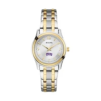 Women's Bulova Silver/Gold TCU Horned Frogs Classic Two-Tone Round Watch