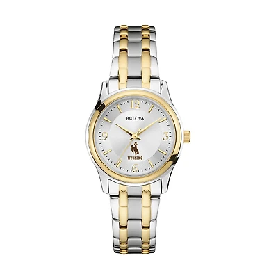 Women's Bulova Silver/Gold Wyoming Cowboys Classic Two-Tone Round Watch