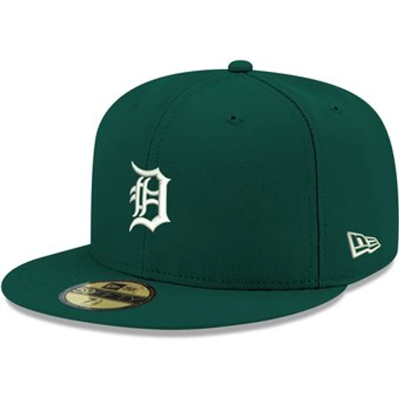 Men's New Era Green Detroit Tigers White Logo 59FIFTY Fitted Hat
