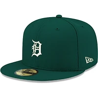 Men's New Era Green Detroit Tigers White Logo 59FIFTY Fitted Hat