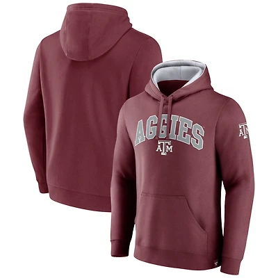 Men's Fanatics Maroon Texas A&M Aggies Arch & Logo Tackle Twill Pullover Hoodie