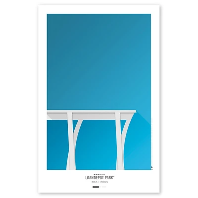 Miami Marlins Minimalist loanDepot Park 11'' x 17'' Art Poster