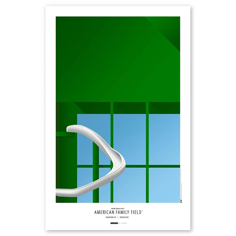 Milwaukee Brewers Minimalist American Family Field 11'' x 17'' Art Poster