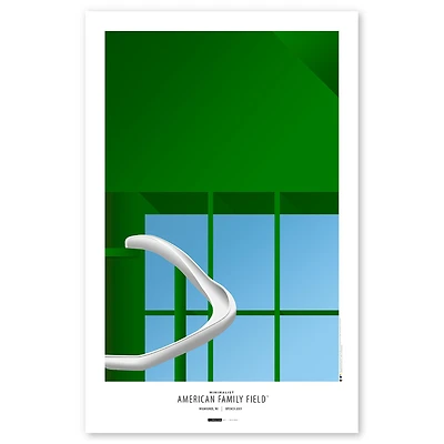 Milwaukee Brewers Minimalist American Family Field 11'' x 17'' Art Poster
