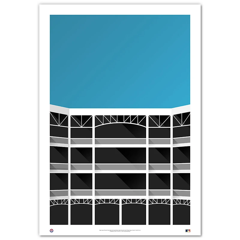 Texas Rangers Minimalist Globe Life Park 24'' x 36'' Fine Art Print