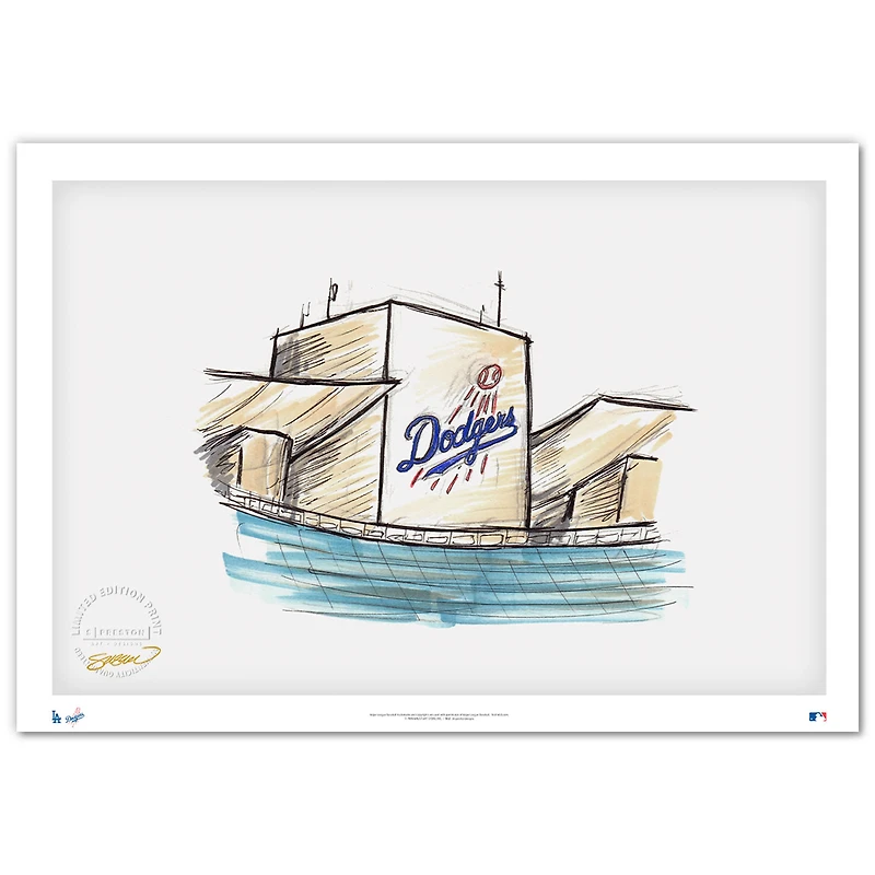 Los Angeles Dodgers Minimalist Dodgers Stadium 8.5'' x 11'' Fine Art Print