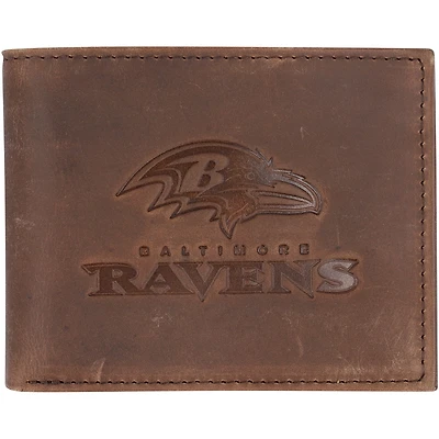 Brown Baltimore Ravens Bifold Leather Wallet