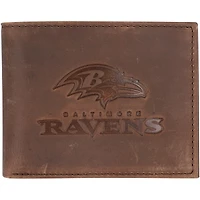 Brown Baltimore Ravens Bifold Leather Wallet