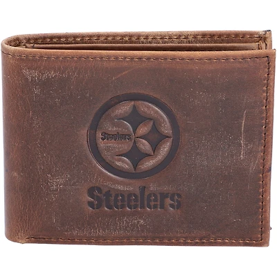 Brown Pittsburgh Steelers Bifold Leather Wallet