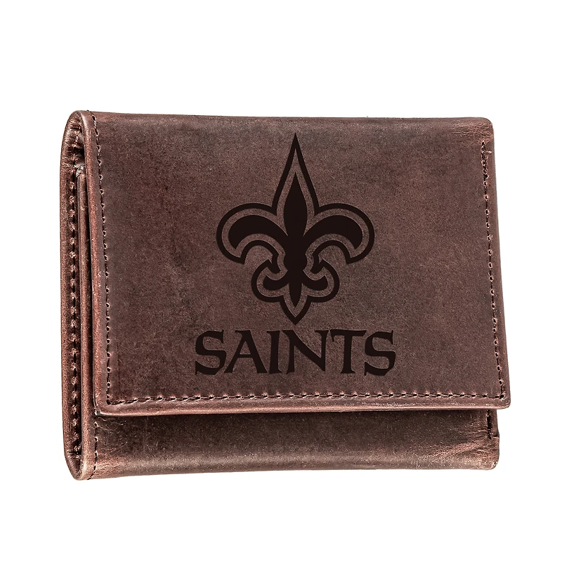 New Orleans Saints Leather Team Tri-Fold Wallet
